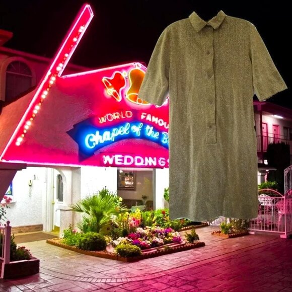 rudi gernreich dress gold mod metallic 1960s vintage size medium - Picture 1 of 5